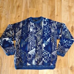 Vintage 3D knit Bergati Coogi-style sweater size 2XL